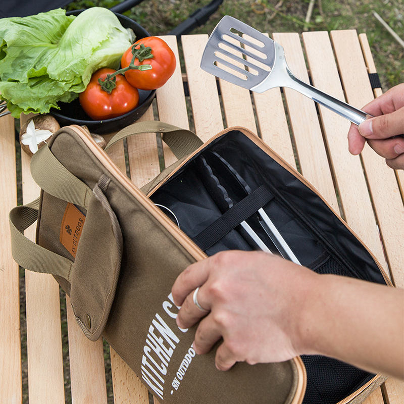Outdoor Camping World - طقم أدوات طهي للتخييم مكون من