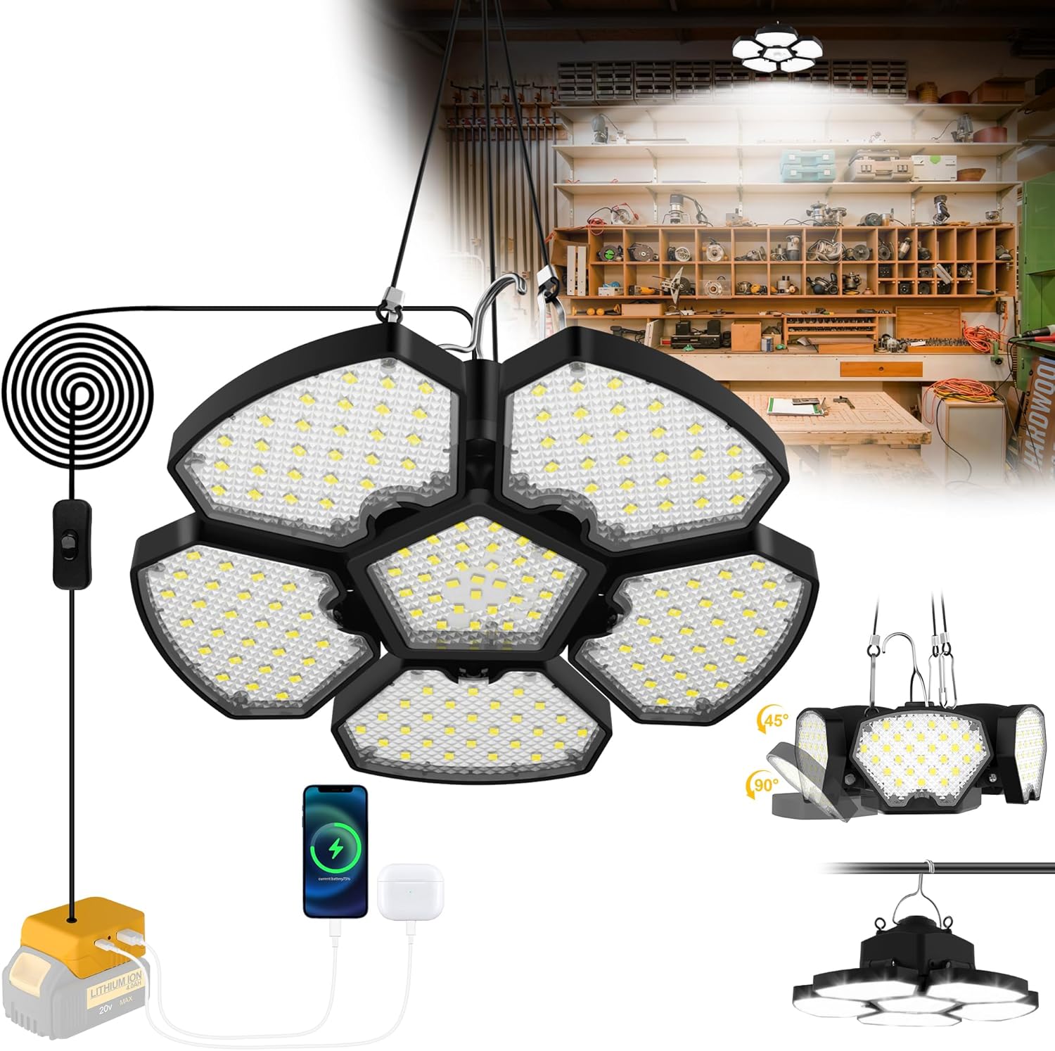 Outdoor Camping Jobs - مصباح خيمة يعمل بالبطارية، إضاءة LED