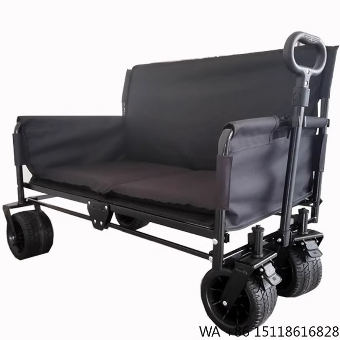 Outdoor Camping Recliner - عربة معدنية متعددة الوظائف بأربع عجلات
