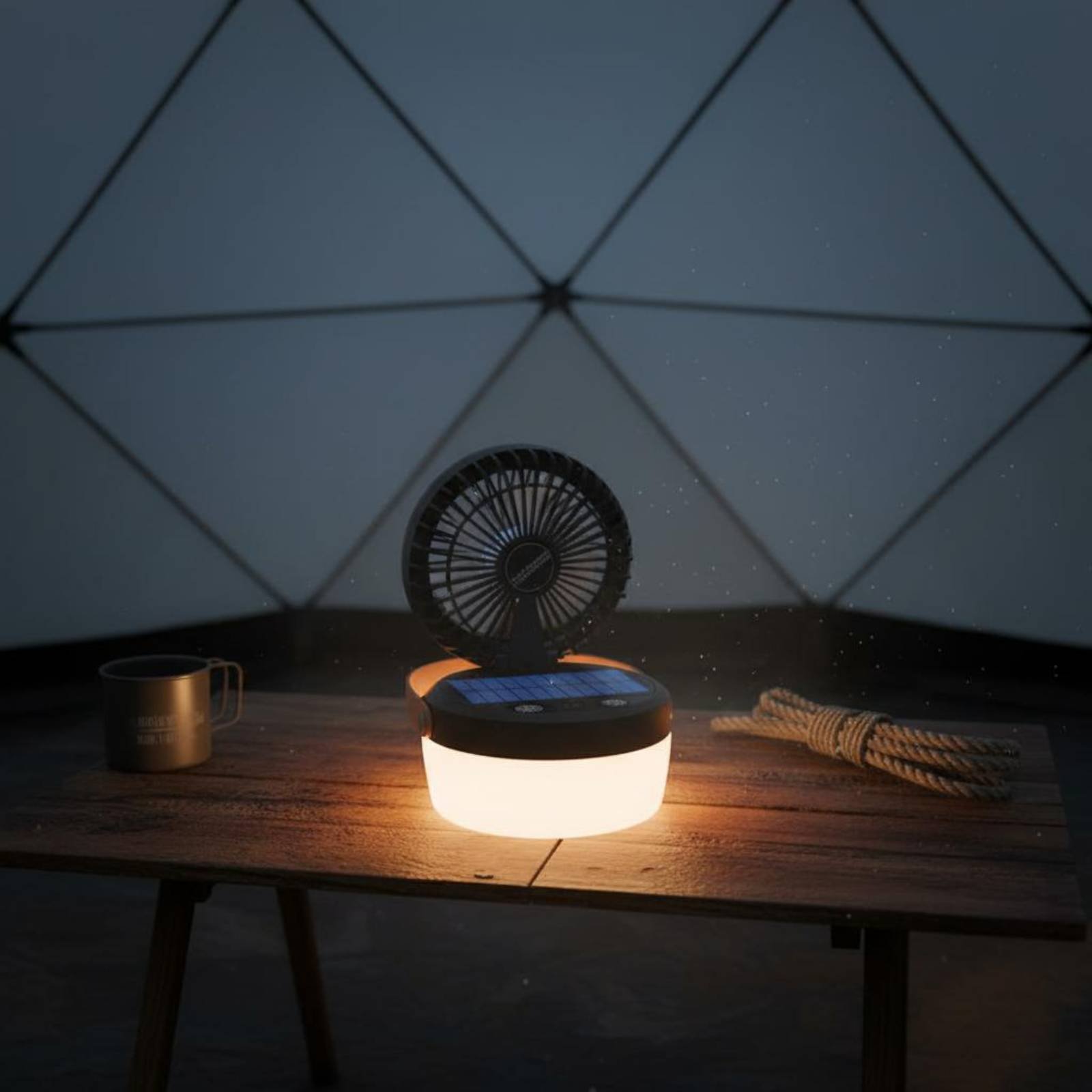 Outdoor Camping Fans - مروحة تخييم تعمل بالطاقة الشمسية مع