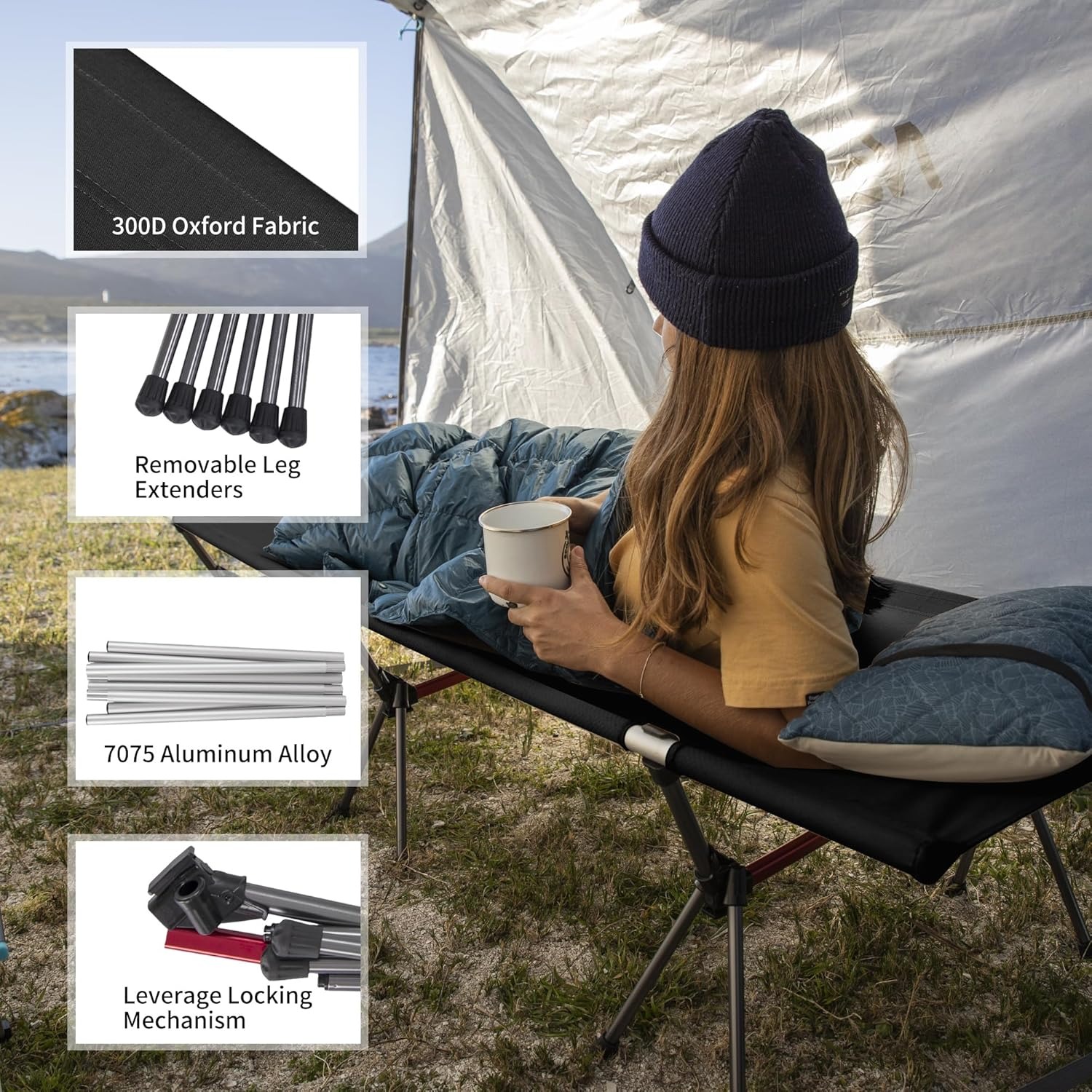 سرير تخييم قابل للطي من نيتشره - مراجعة Outdoor Camping Cot وسعره