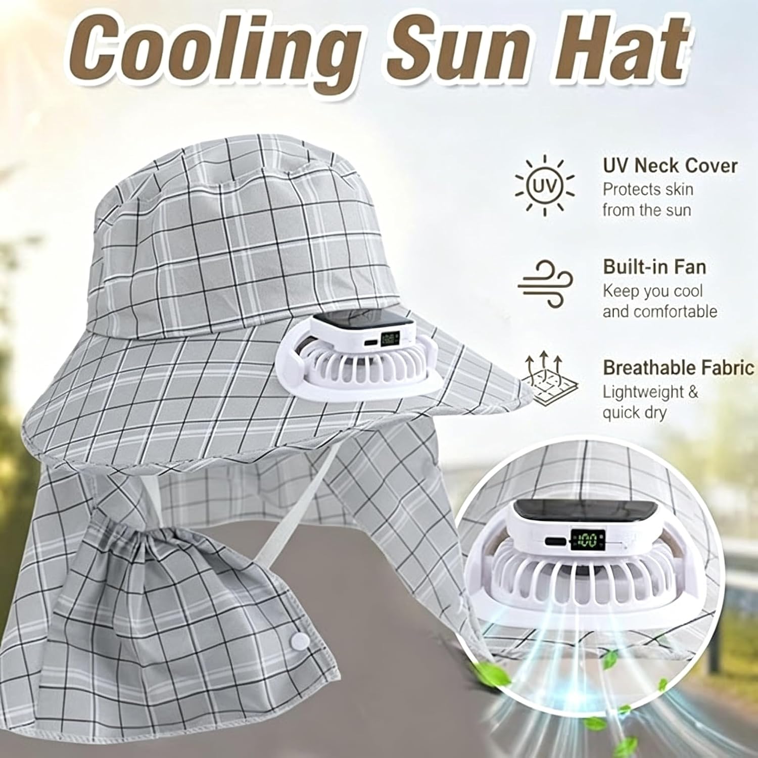 قبعة بمروحة تعمل بالطاقة الشمس - مراجعة Outdoor Camping Fans وسعره