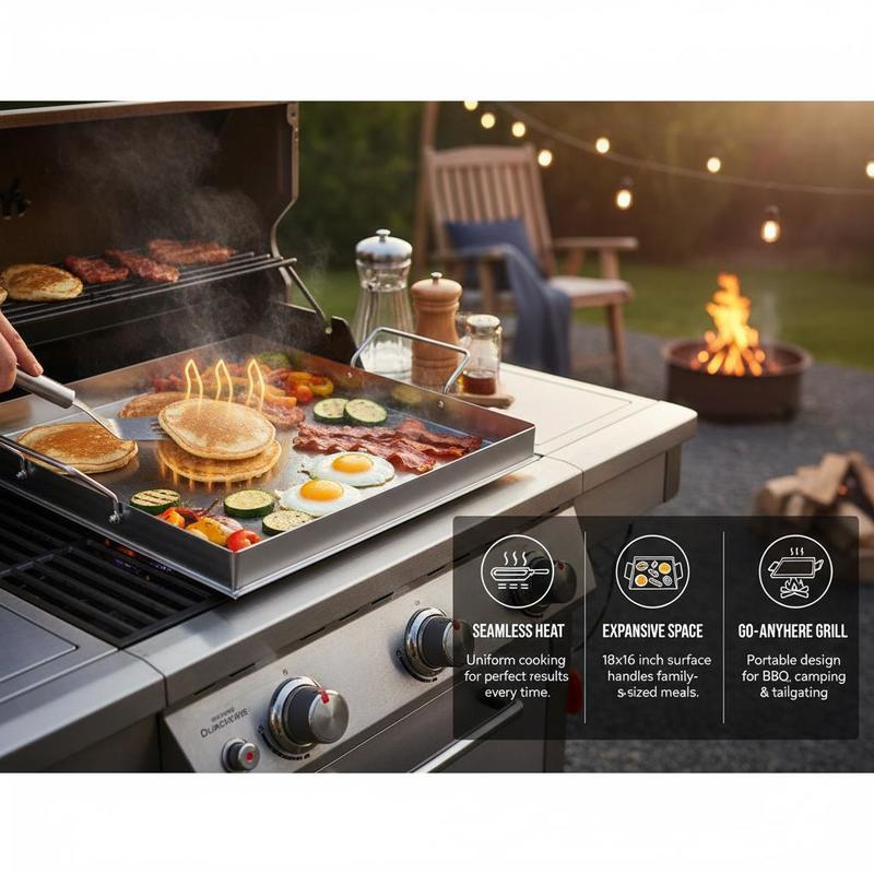 شواية مسطحة عالمية مقاس 18x16  - مراجعة Outdoor Camping World وسعره
