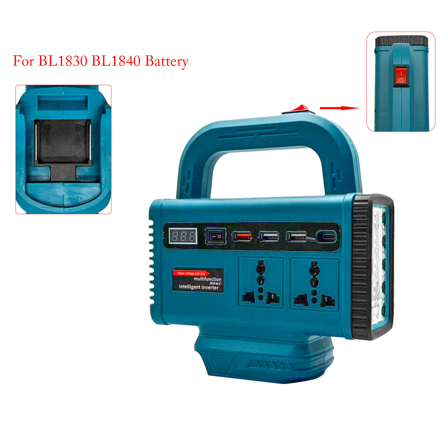 مصباح LED محمول مع محول من DC1 - مراجعة Outdoor Camping Jobs وسعره