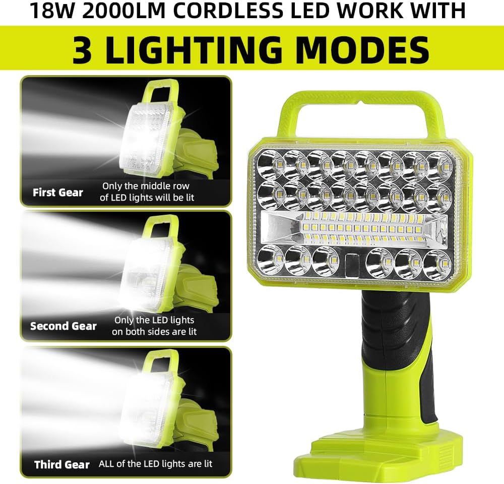 مصباح يدوي LED لاسلكي 18 وات 2 - مراجعة Outdoor Camping Jobs وسعره