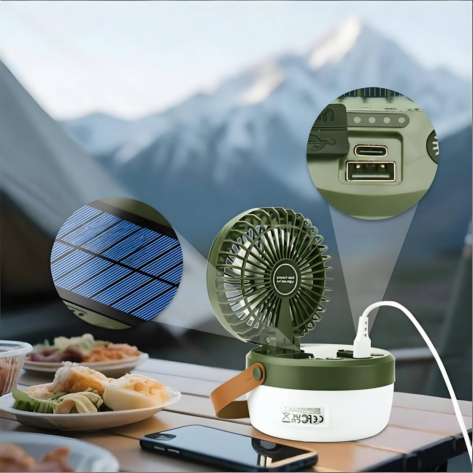 مروحة تخييم تعمل بالطاقة الشمس - مراجعة Outdoor Camping Fans وسعره