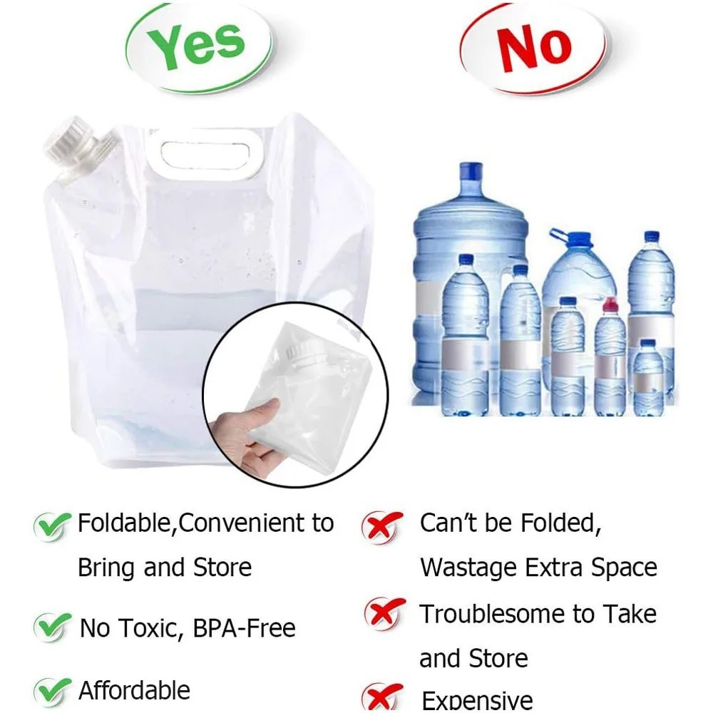 حقيبة ماء محمولة سعة 5 لتر، دل - مراجعة Outdoor Camping Water Jug وسعره
