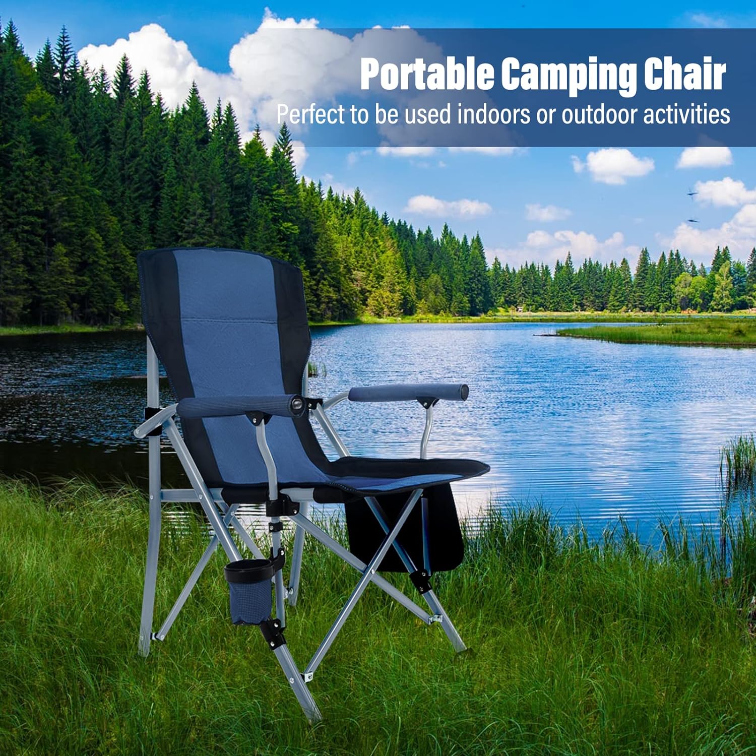 كرسي تخييم خارجي قابل للطي ومح - مراجعة Outdoor Camping Recliner وسعره