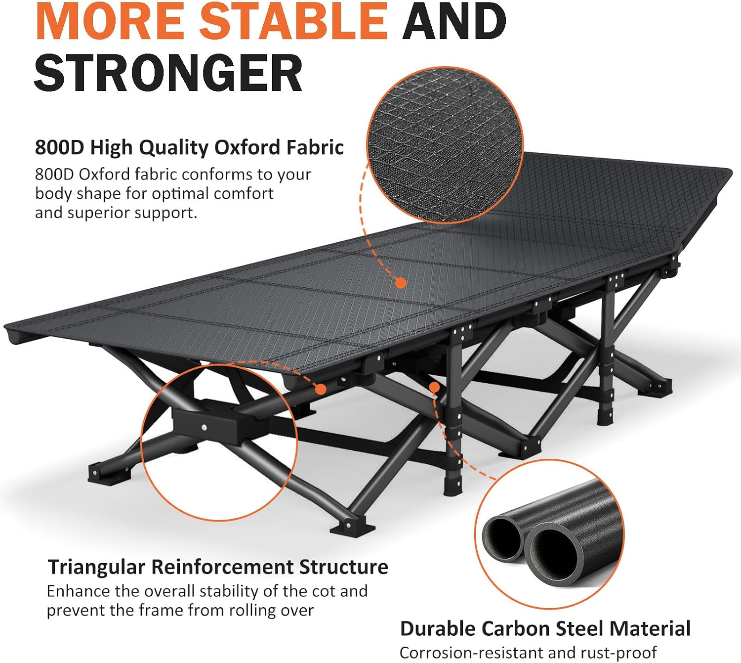 سرير تخييم للبالغين مع وسادة،  - مراجعة Outdoor Camping Cot وسعره