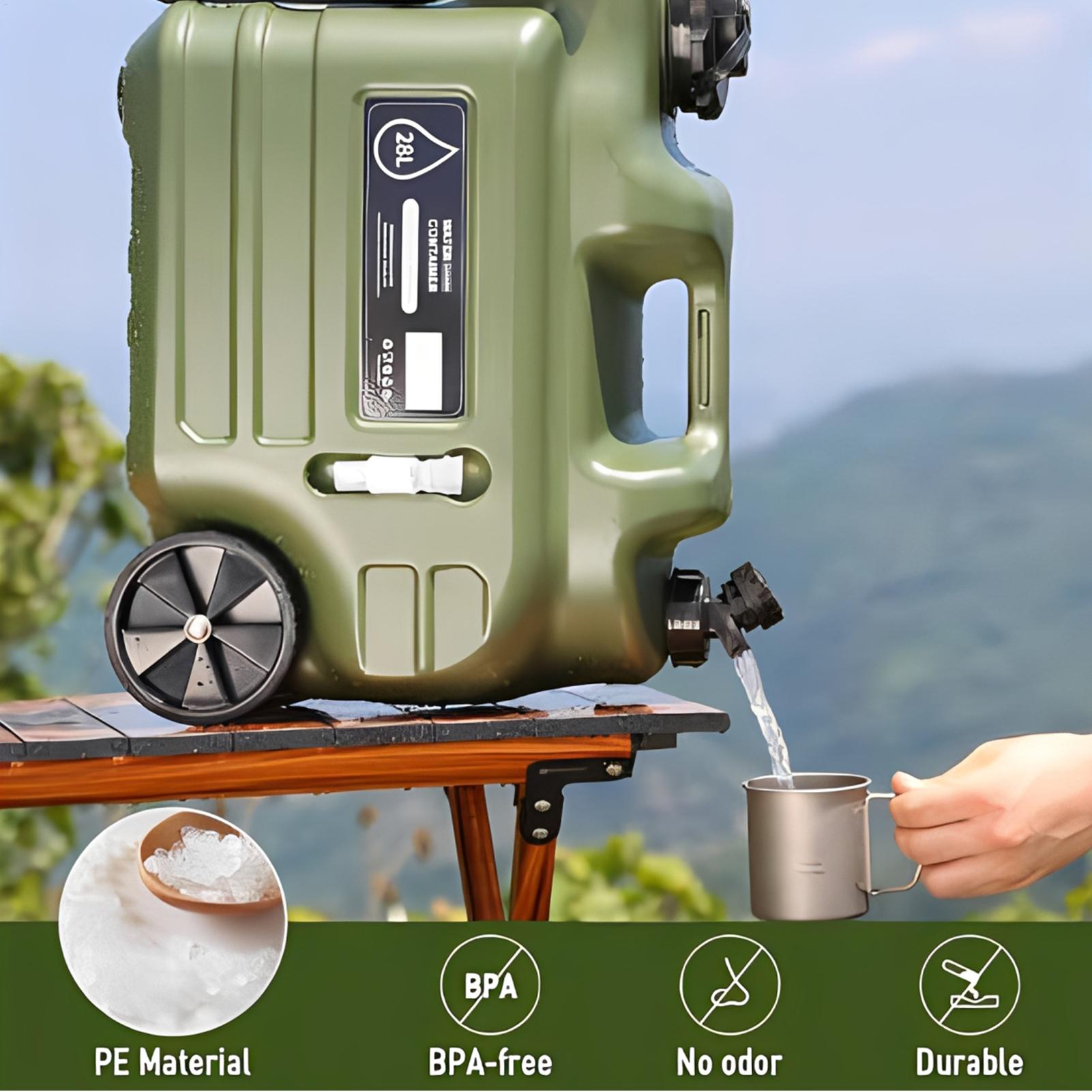 حاوية مياه للتخييم سعة 28 لتر  - مراجعة Outdoor Camping Water Jug وسعره