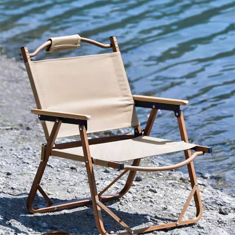 كرسي تخييم محمول قابل للطي عال - مراجعة Outdoor Camping Folding Chair وسعره